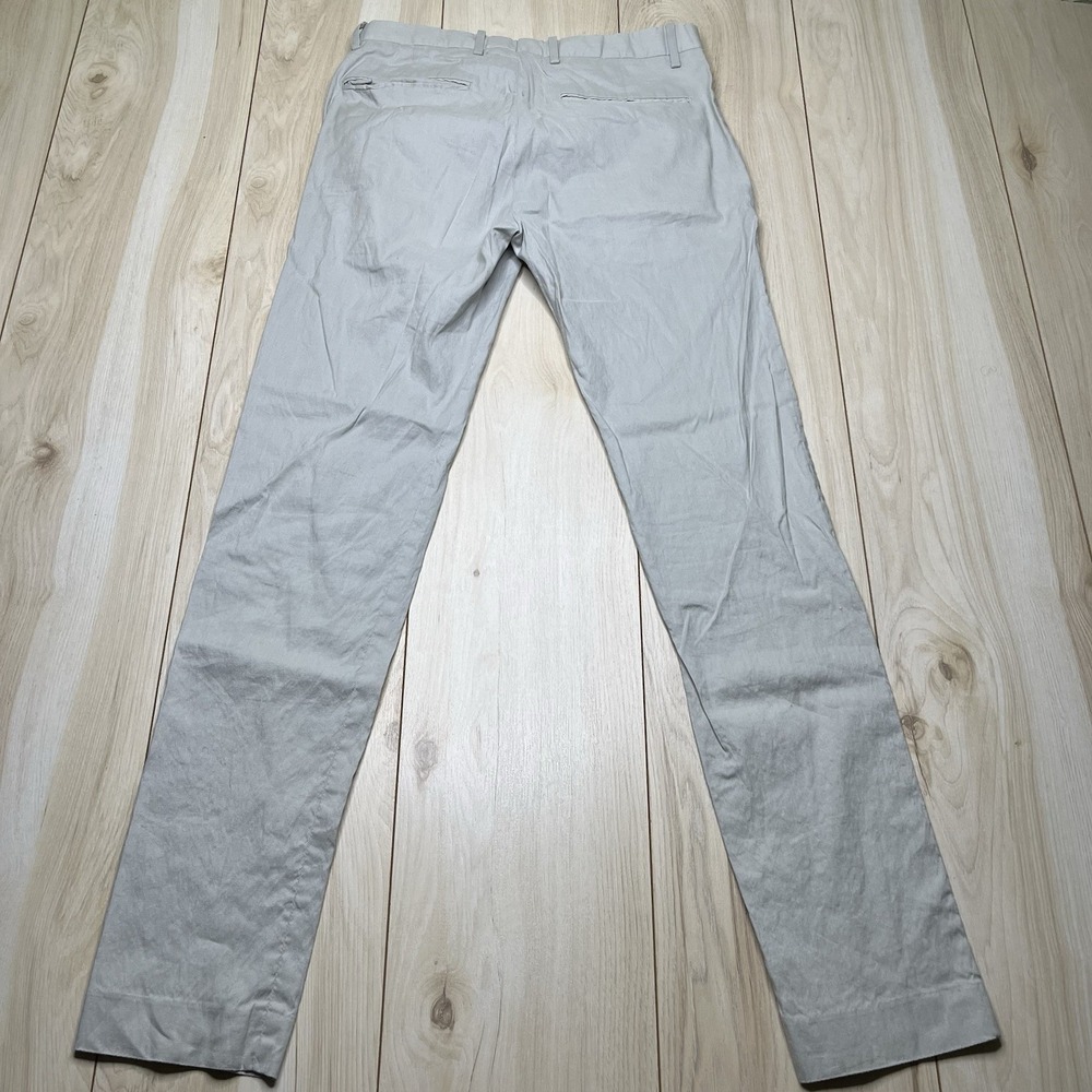 Theory Linen Cotton Blend Chino Pants Slim Fit Mens Size 30x32 Gray - Picture 11 of 12